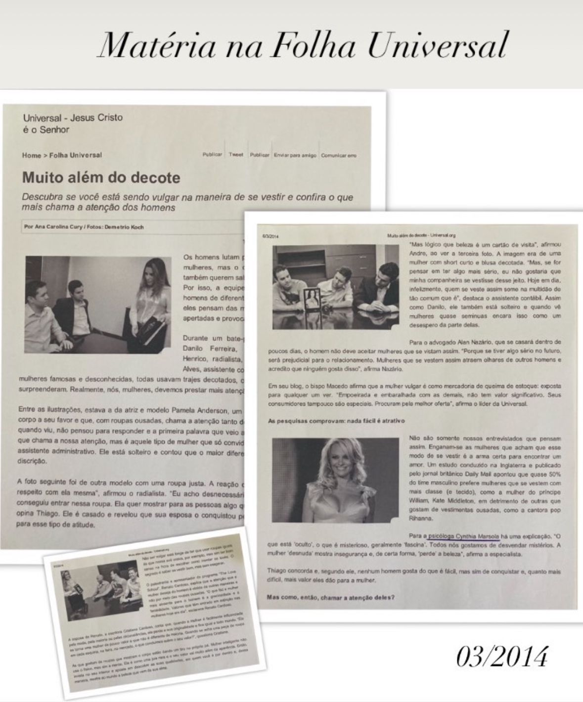 Matéria na folha universal 03/14