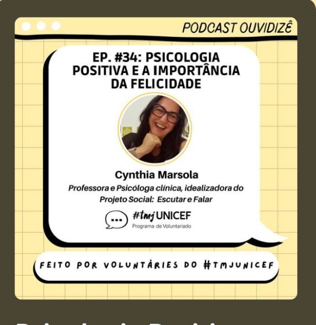 Fevereiro 2024 - entrevista para o podcast da UNICEF